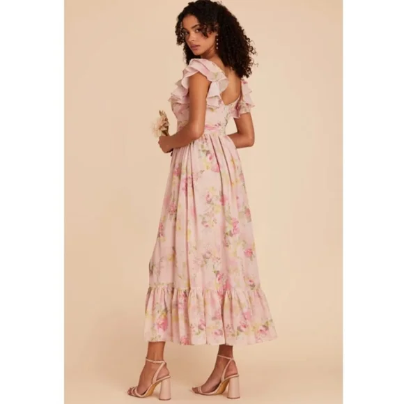 Birdy Grey Pink Floral Midi Dress - Picture 2 of 16